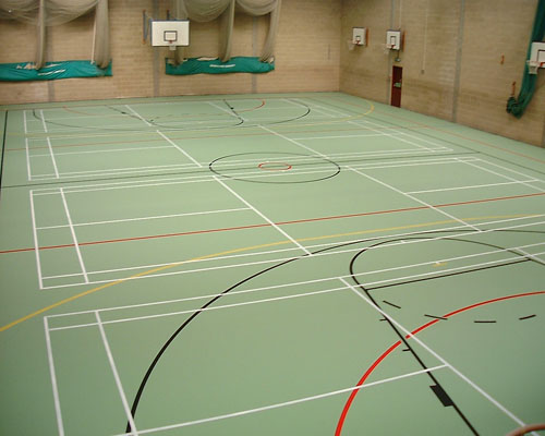Court markings and line markings vinyl sports floors